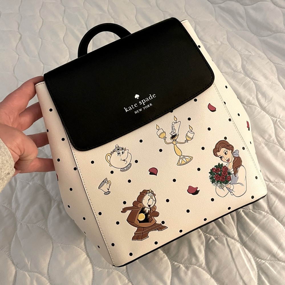 Kate Spade x Disney Beauty & the Beast Flap Backpack - NWT